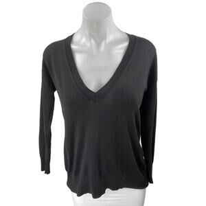 Banana Republic Women's Black Knit Long Sleeve V-Neck Shirt Sweater Top Size XS